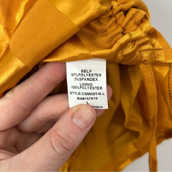 NWT 12th Tribe St. Barths Poppy Gold Checkered Mini Skirt Women’s Size Large - Picture 6 of 8